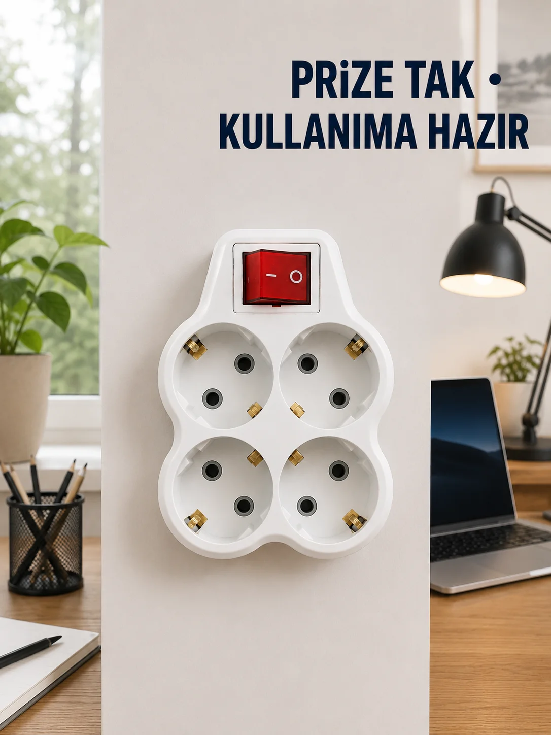 Anahtarlı 4’lü Priz Adaptörü Direkt Prize Takılan Kompakt Priz Çoklayıcı Fiyatı, Yorumları ve Özellikleri