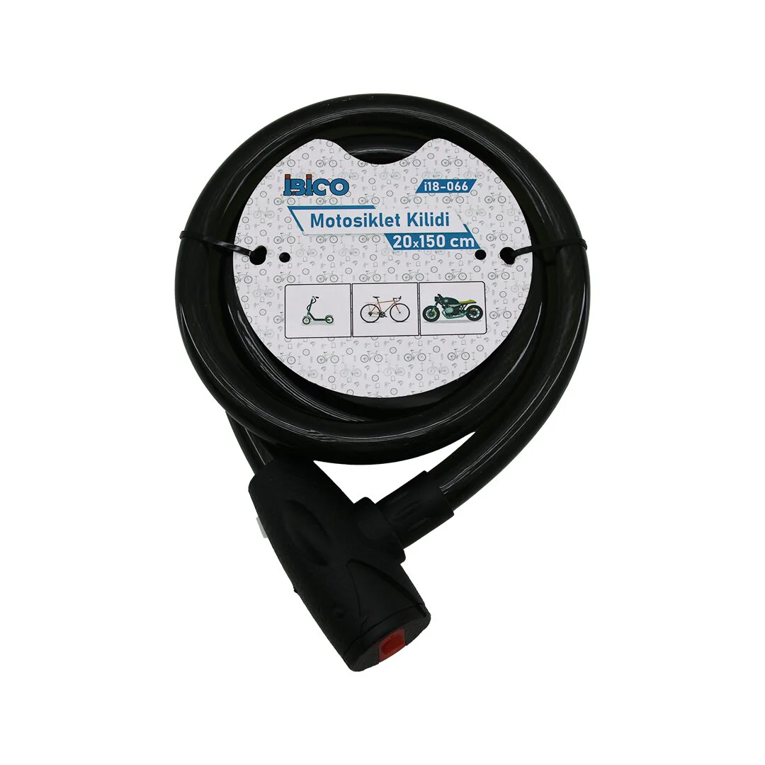 Anahtarlı Aç-kapa Kilit Kapaklı Motor - Bisiklet Kilit Çelik Tel Siyah Şeffaf Kılıf 20MMX150CM Anahtarlı Aç-kapa Kilit Kapaklı Motor - Bisiklet Kilit Çelik Tel Siyah Şeffaf Kılıf 20MMX150CM