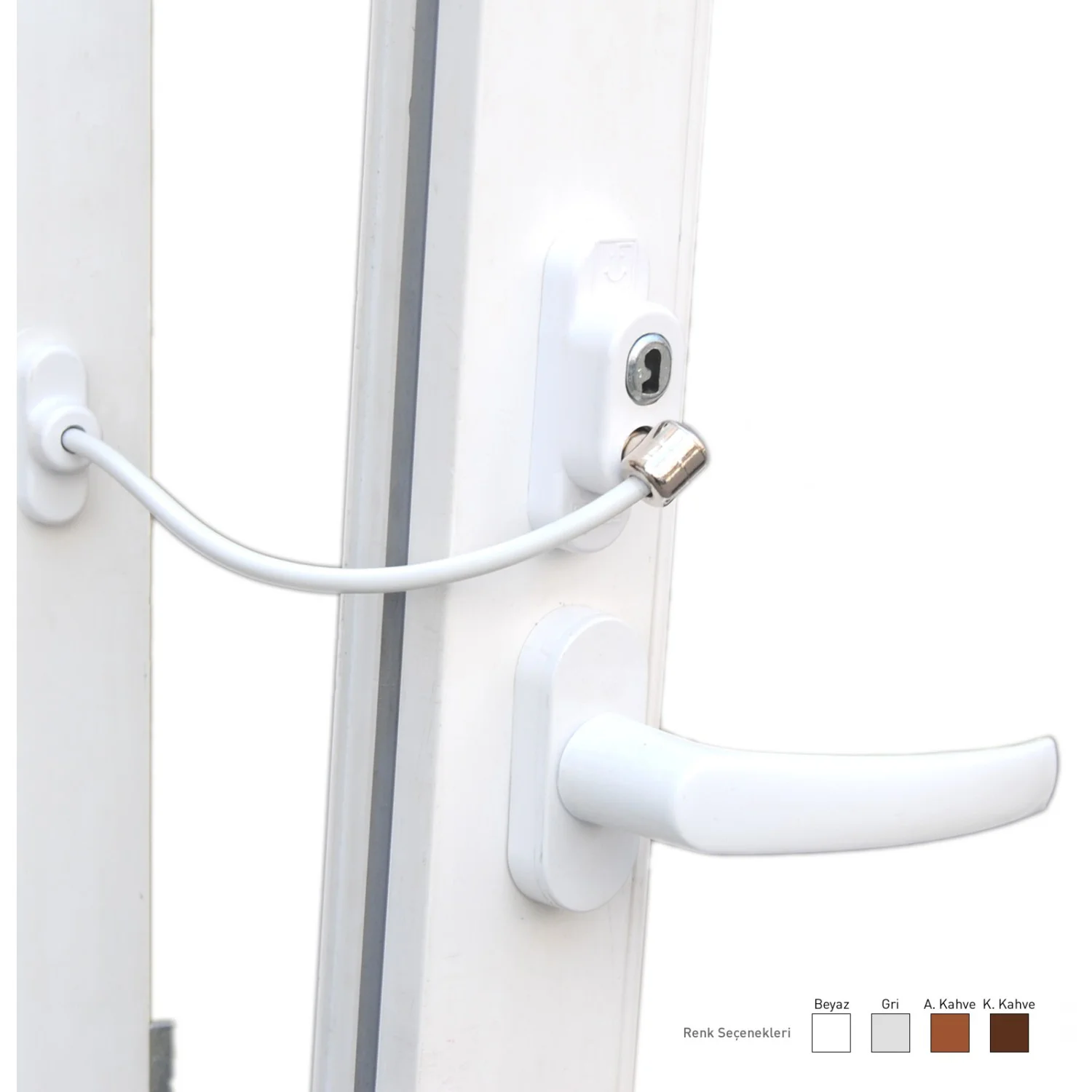 Anahtarlı Halatlı Pvc Kapı Pencere Emniyet Kilidi Anahtarlı Halatlı Pvc Kapı Pencere Emniyet Kilidi