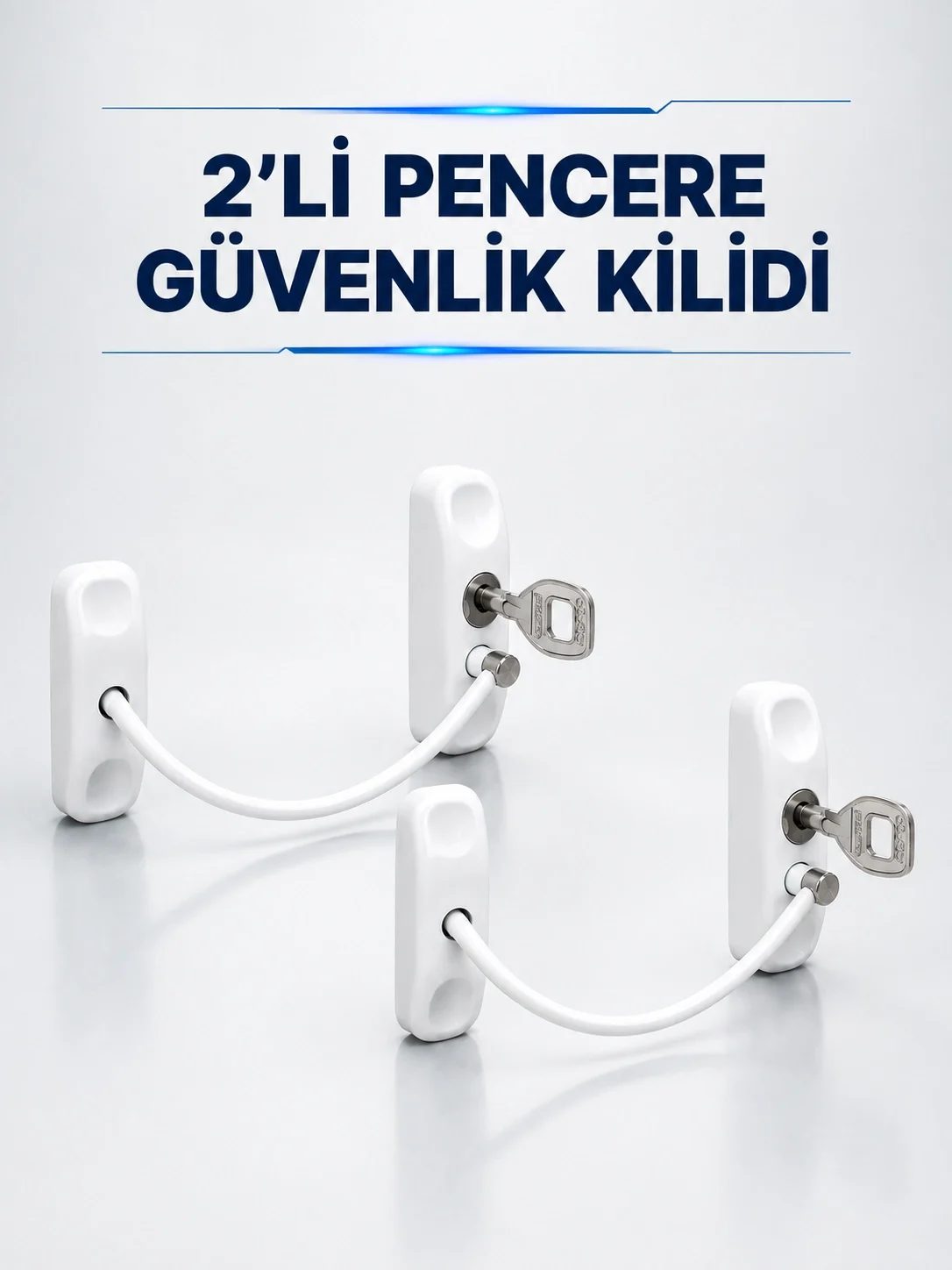 Anahtarlı Pencere Güvenlik Aparatı Beyaz Kablolu Açılma Sınırlayıcı 2’li Set Fiyatı, Yorumları ve Özellikleri
