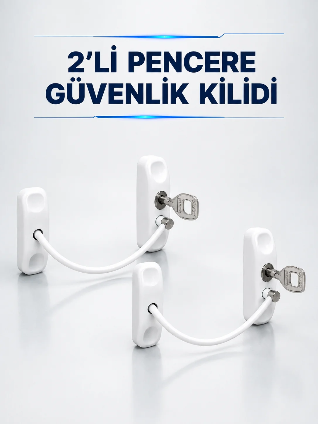 Anahtarlı Pencere Güvenlik Aparatı Beyaz Kablolu Açılma Sınırlayıcı 2’li Set Fiyatı, Yorumları ve Özellikleri