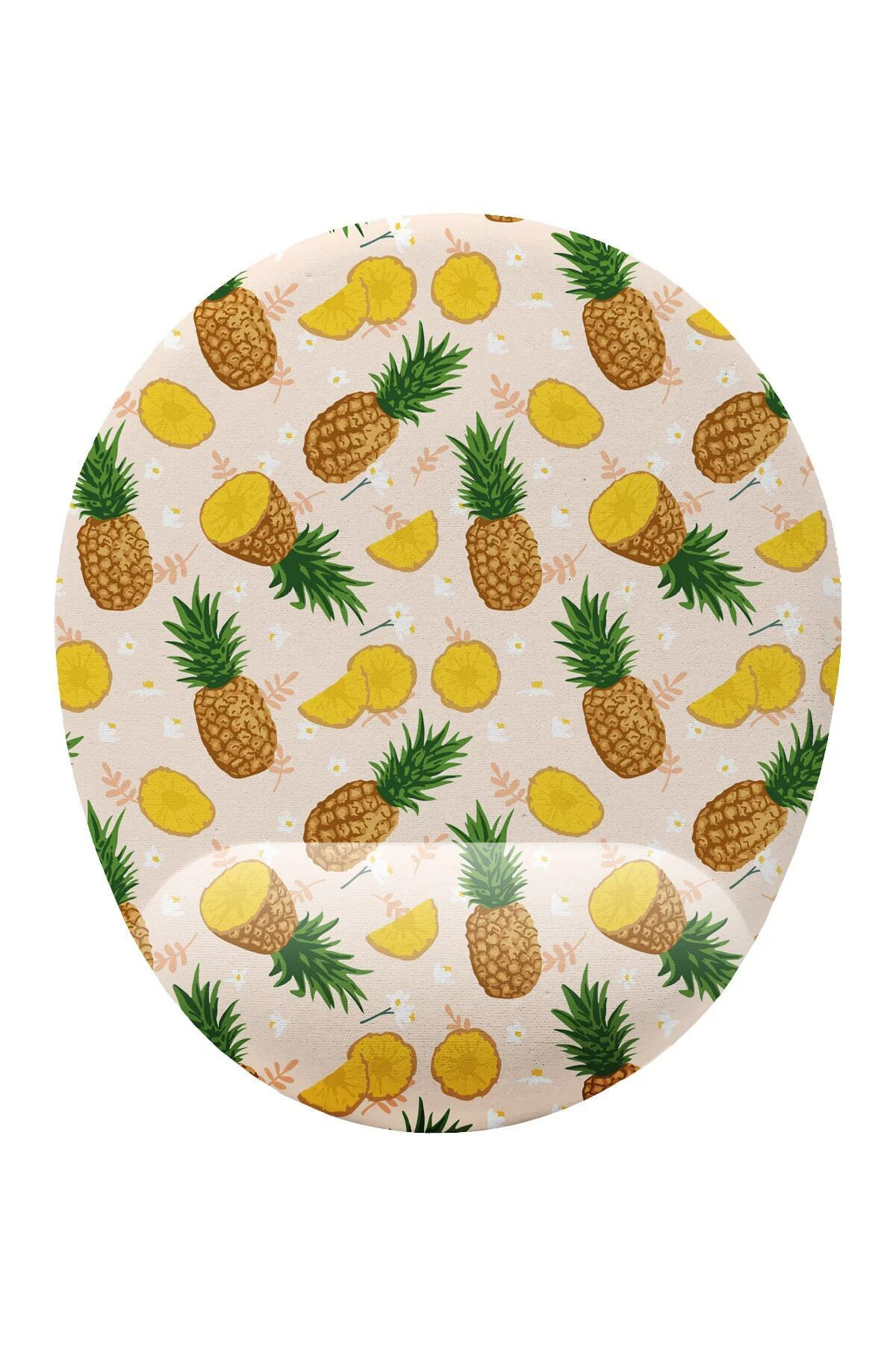 Ananas Desenli Bilek Destekli Mouse Pad Ergonomik Kaymaz Taban Mousepad Fare Altlığı