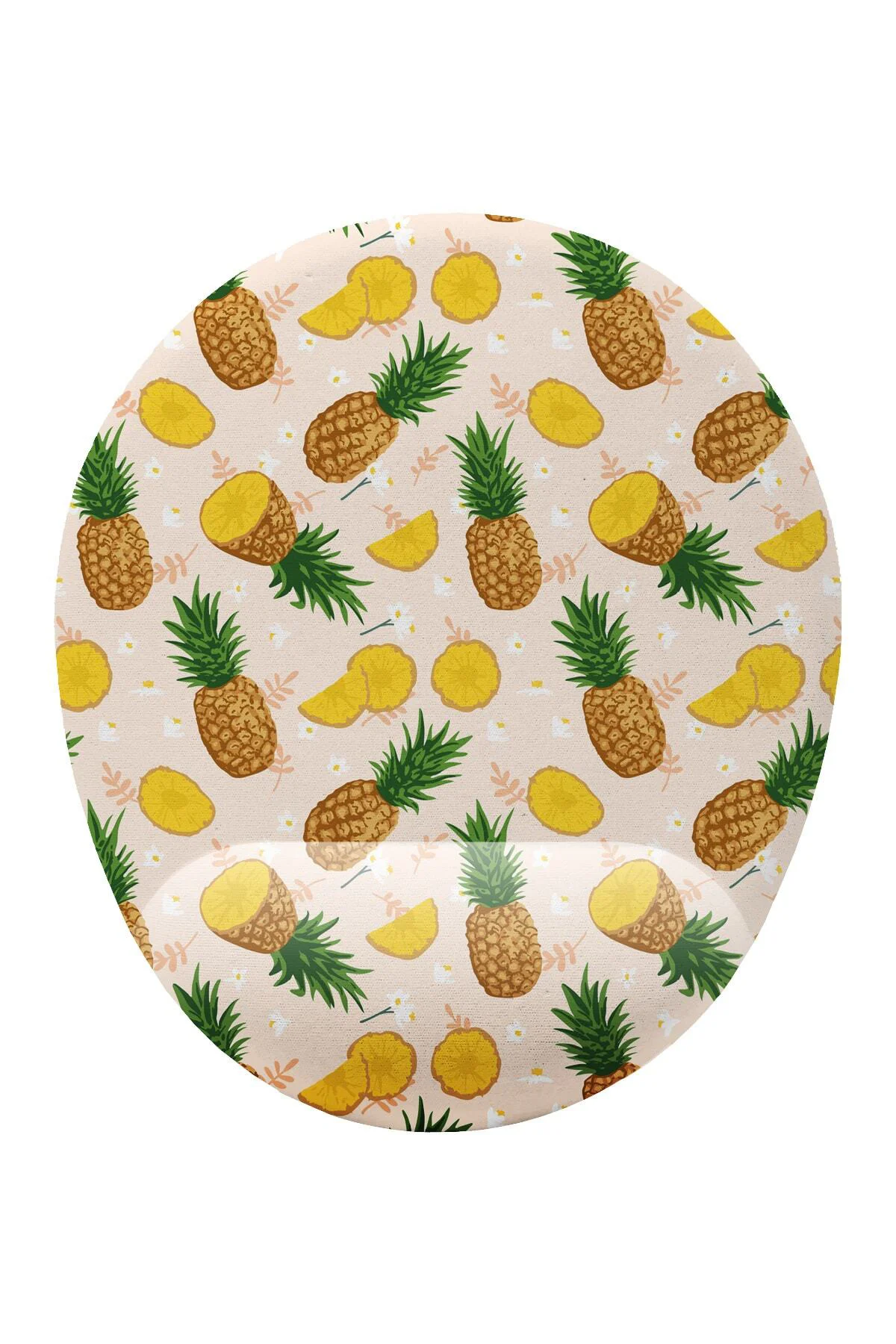 Ananas Desenli Bilek Destekli Mouse Pad Ergonomik Kaymaz Taban Mo