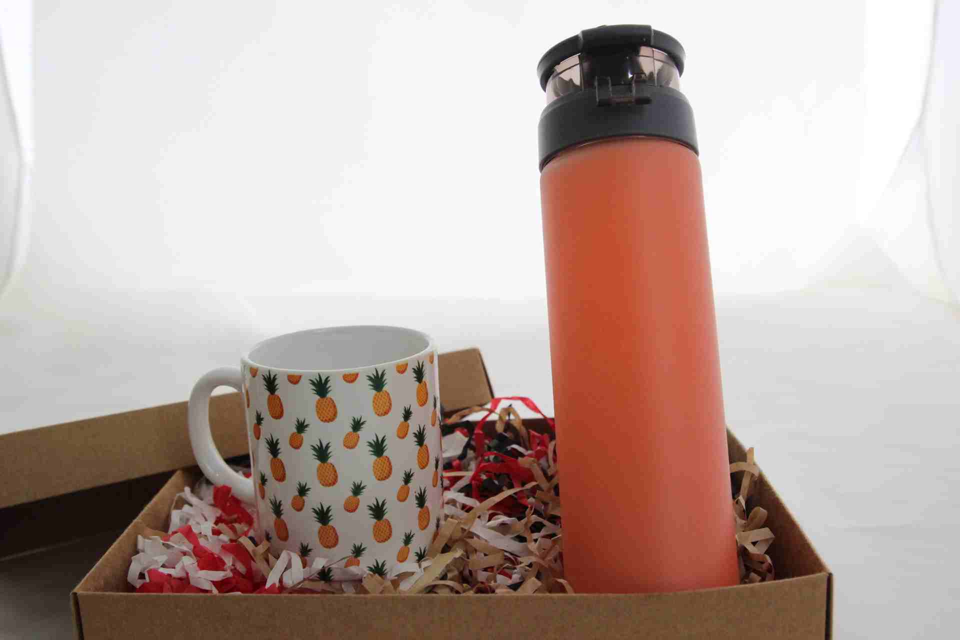 Home Ananas Kupa Bardak Ve Turuncu Termos Hediye Seti