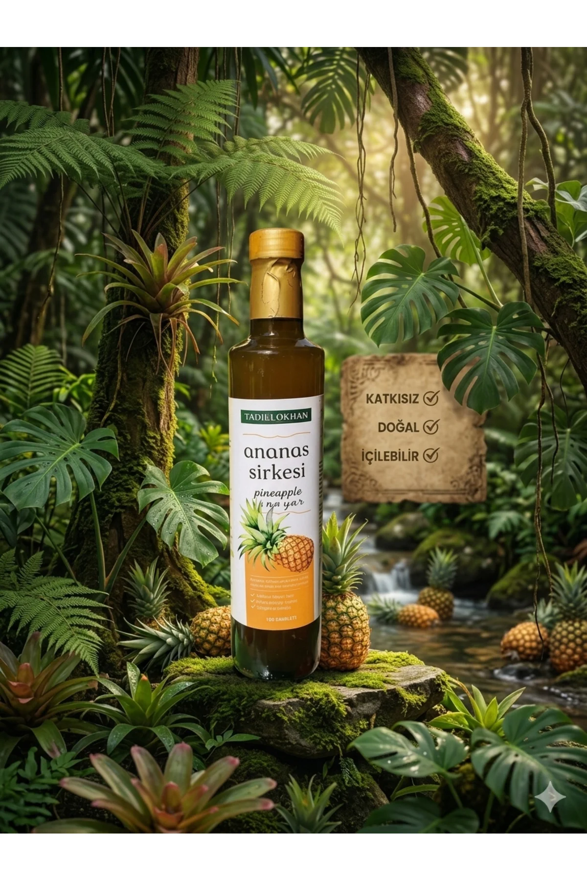 Ananas Sirkesi 500 ml Detox Doğal Fermantasyon
