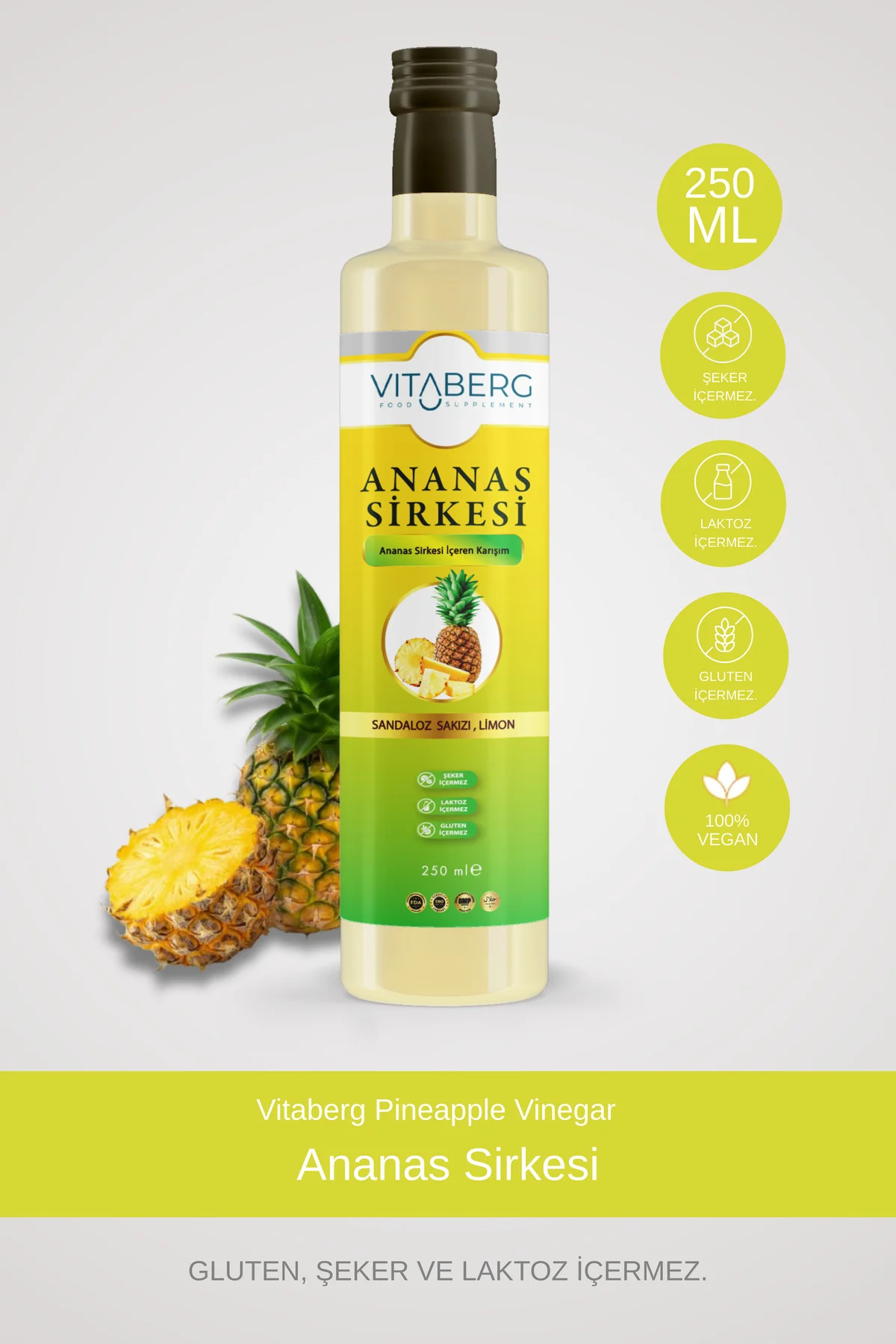 Ananas Sirkesi | Sandaloz Sakızı ve Limon İçeren Sirke Karışım 25