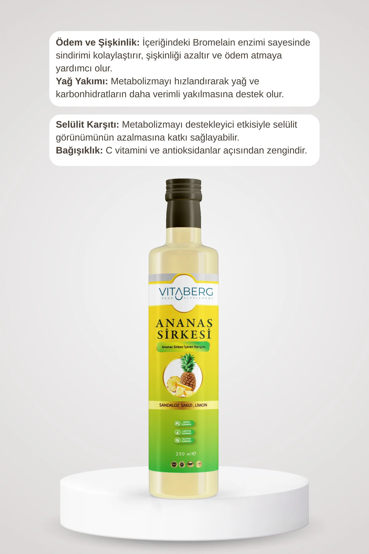 Ananas Sirkesi | Sandaloz Sakızı ve Limon İçeren Sirke Karışım 25