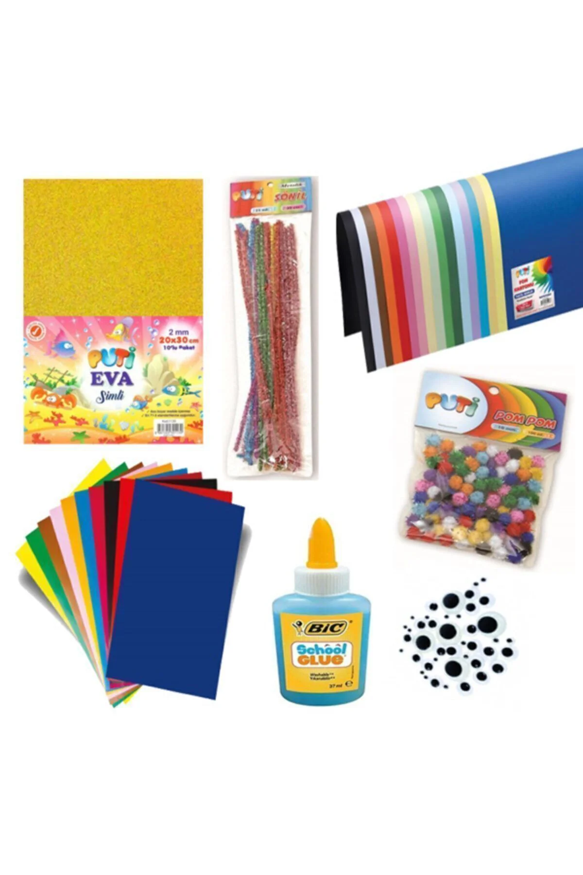 Anaoklu Etkinlik Seti,fon Kartonu,simli Eva,oynar Göz,şönil ,eliş