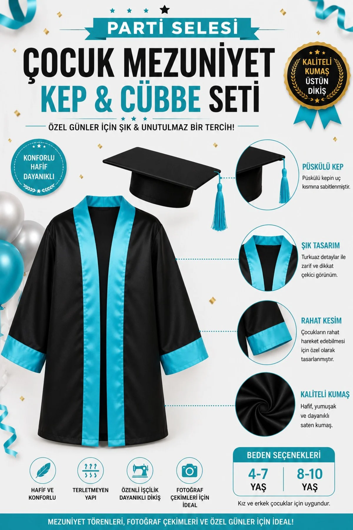 Anaokulu Mezuniyet Cübbesi ve Kepi Anaokulu Mezuniyet Cübbesi ve Kepi