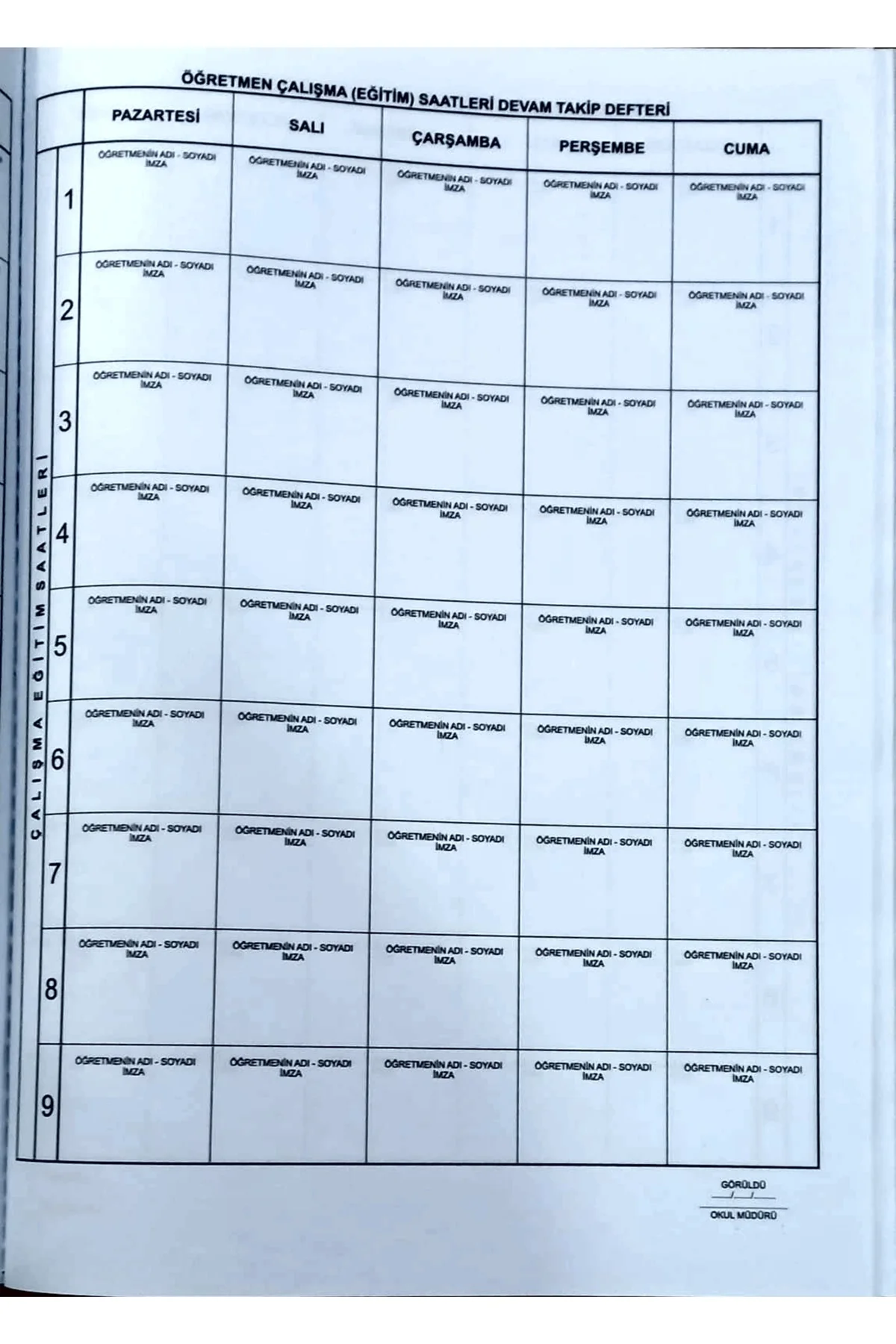 Anasınıfı Sınıf Defteri Plastik Kapak Karma Renkler.