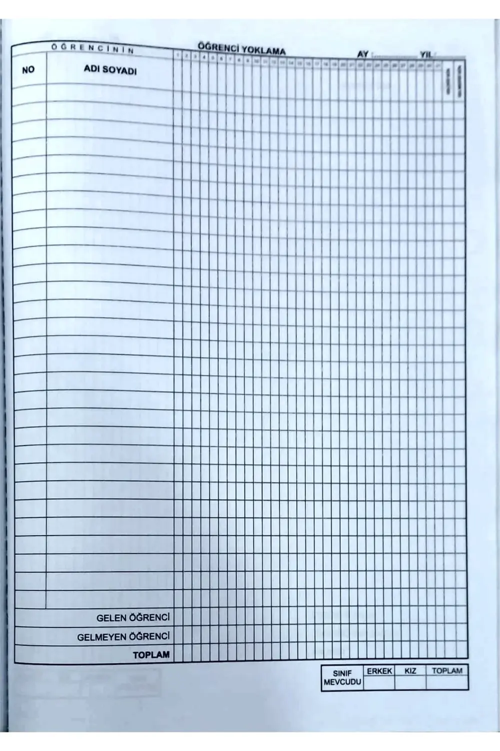 Anasınıfı Sınıf Defteri Plastik Kapak Karma Renkler.