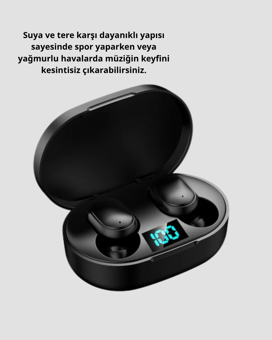 ANC Bluetooth Kulaklık – Suya ve Tere Dayanıklı, Uzun Pil Ömürlü, Mikrofonlu Kablosuz Kulaklık