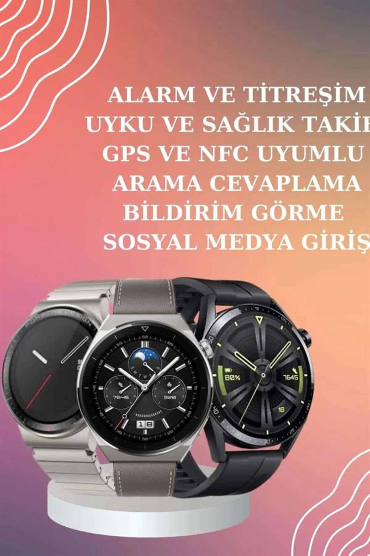 ANC Özellikli Bluetooth Kulaklık ve Amoled Ekran Akıllı Saat Uyku