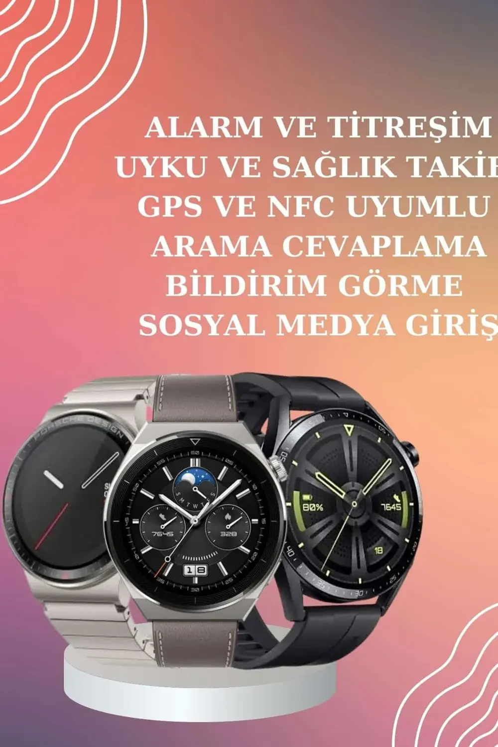 ANC Özellikli Bluetooth Kulaklık ve Amoled Ekran Akıllı Saat Uyku