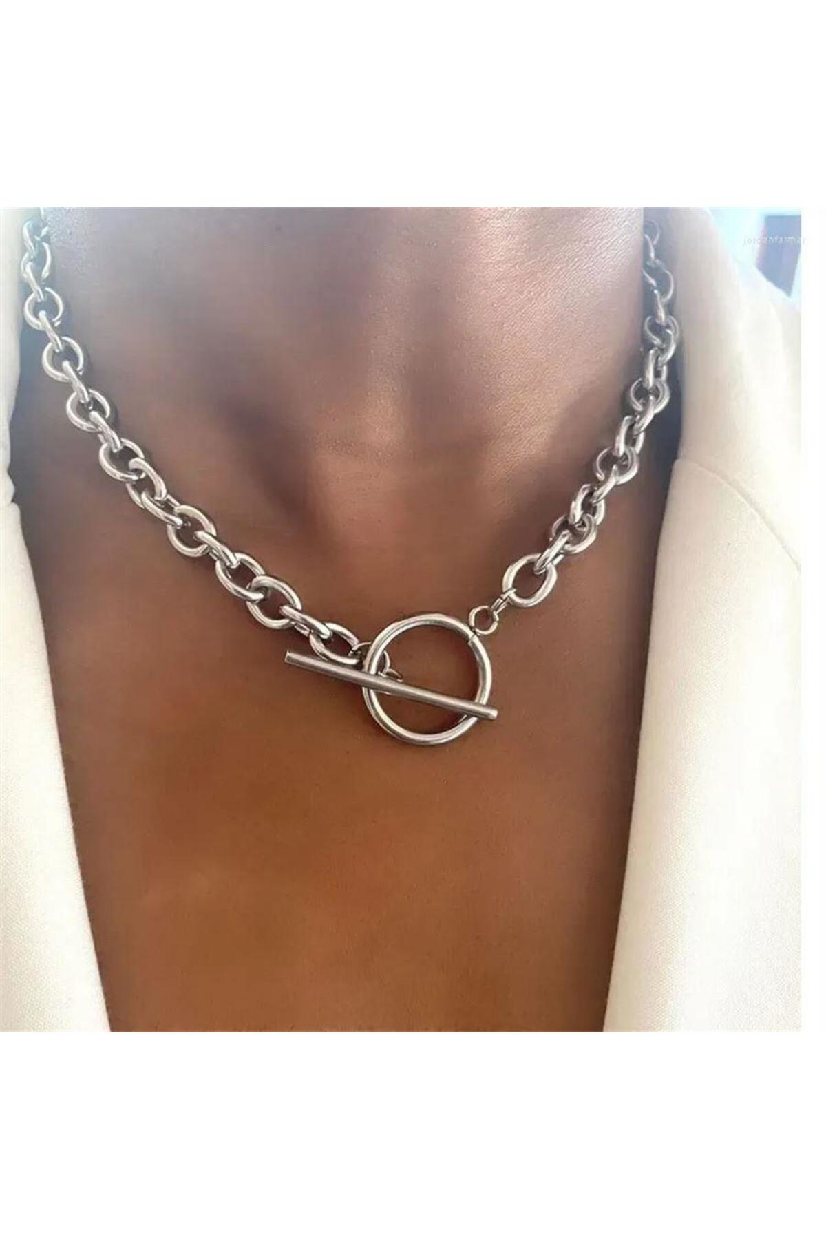 Anchor Gothic Punk Silver Kolye