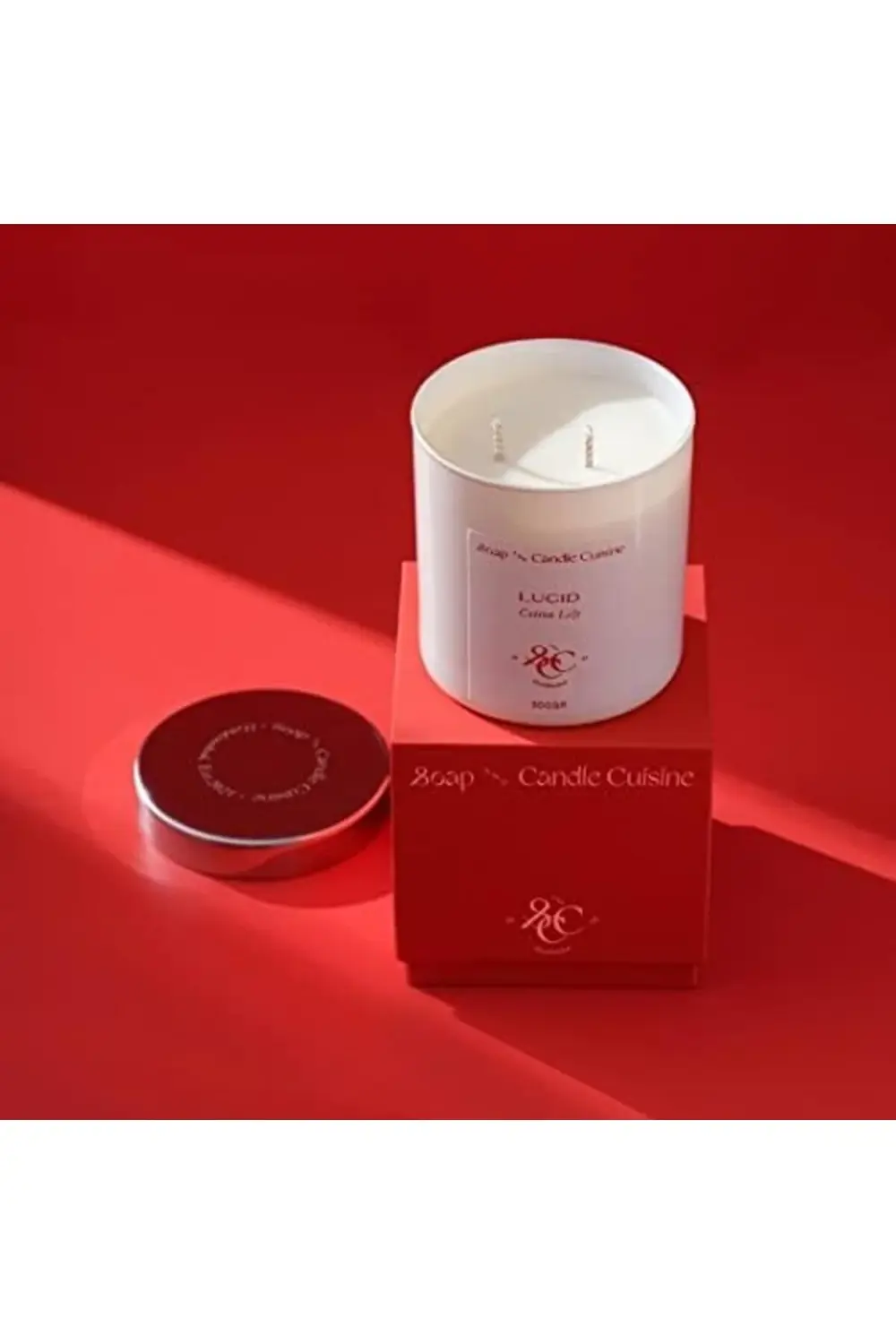 and Candle Cuisine El Yapımı Soya Mumu, Lily Kokulu Ekru Cam Mum,