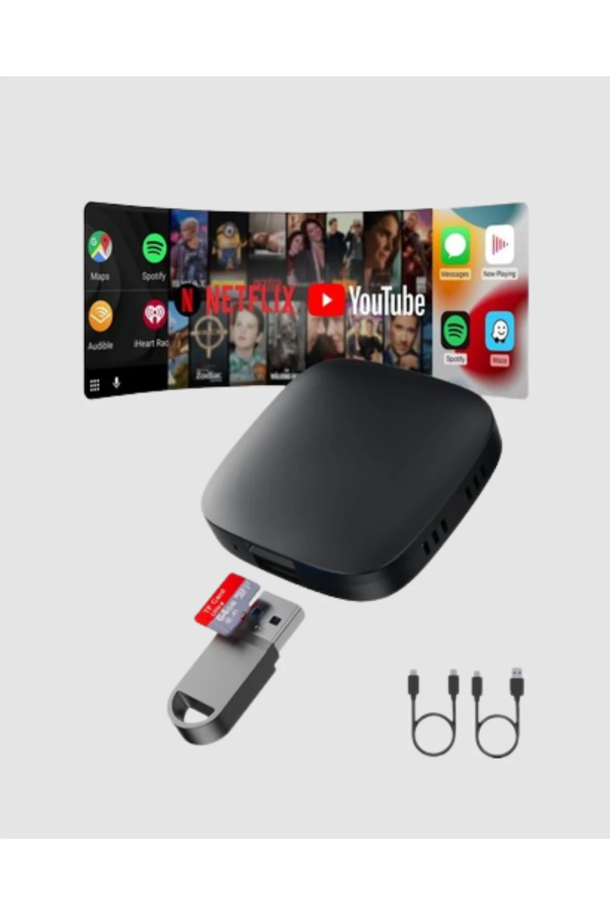 Android Auto Kablosuz Dönüştürücü Hızlı Eşleşme ve Sesli Asistan Destekli