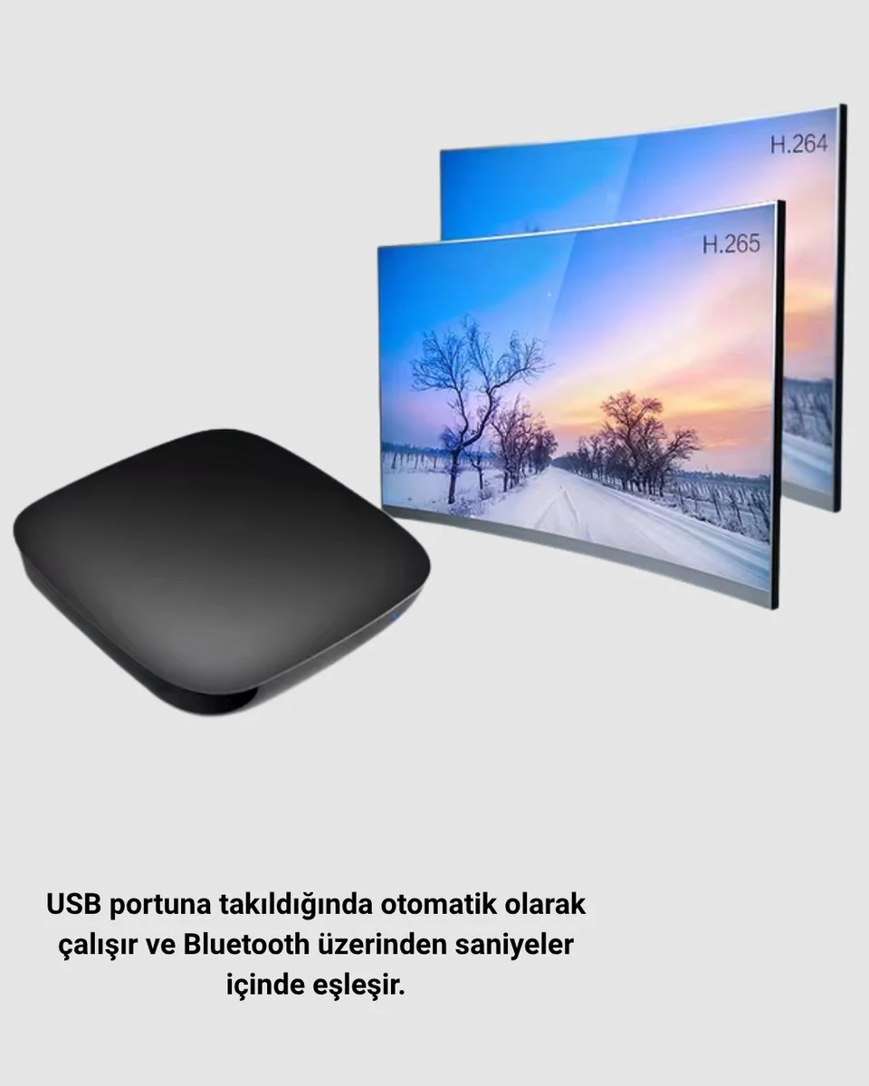 Android Auto Kablosuz Adaptör Bluetooth 5.0 ve 5.8GHz WiFi Destekli - Gecikmesiz Sürüş Deneyimi