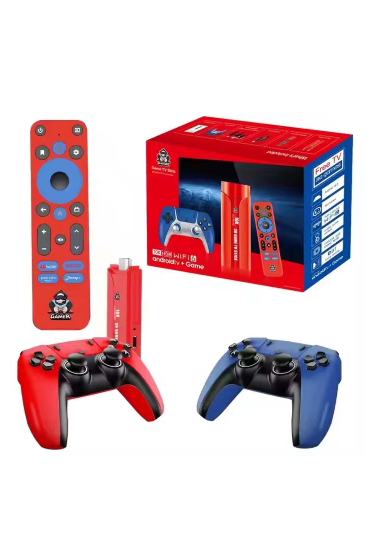 Android Game Stick 10K HD 64GB Çift Kollu TV Oyun Konsolu - Lisin