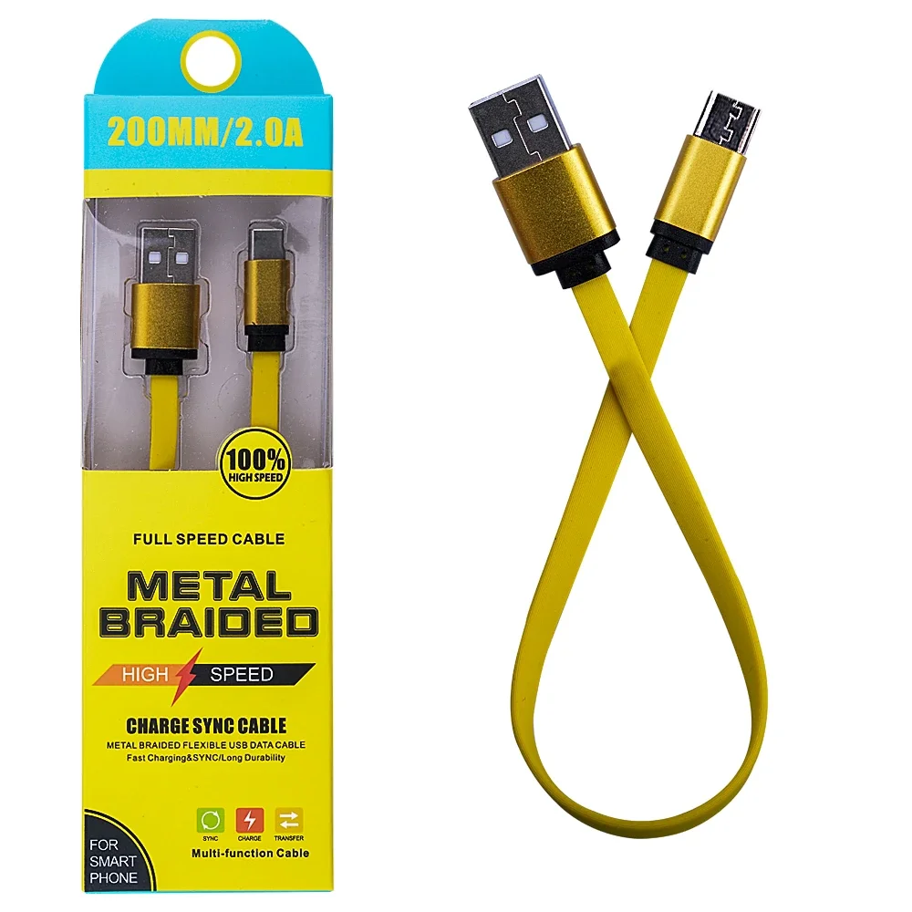 Android Micro 2a 20mm Kısa Yumuşak Dokulu Renkli Usb Kablo-1852