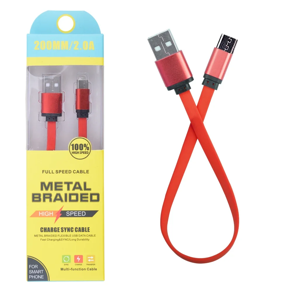 Android Micro 2A 20mm Kısa Yumuşak Dokulu Renkli USB Kablo - Hızlı Şarj ve Dayanıklı Bağlantı