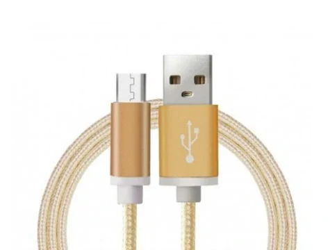 Android Örgü Şeklinde Renkli Çelik Şarj Data Kablosu - Gold Android Örgü Şeklinde Renkli Çelik Şarj Data Kablosu - Gold