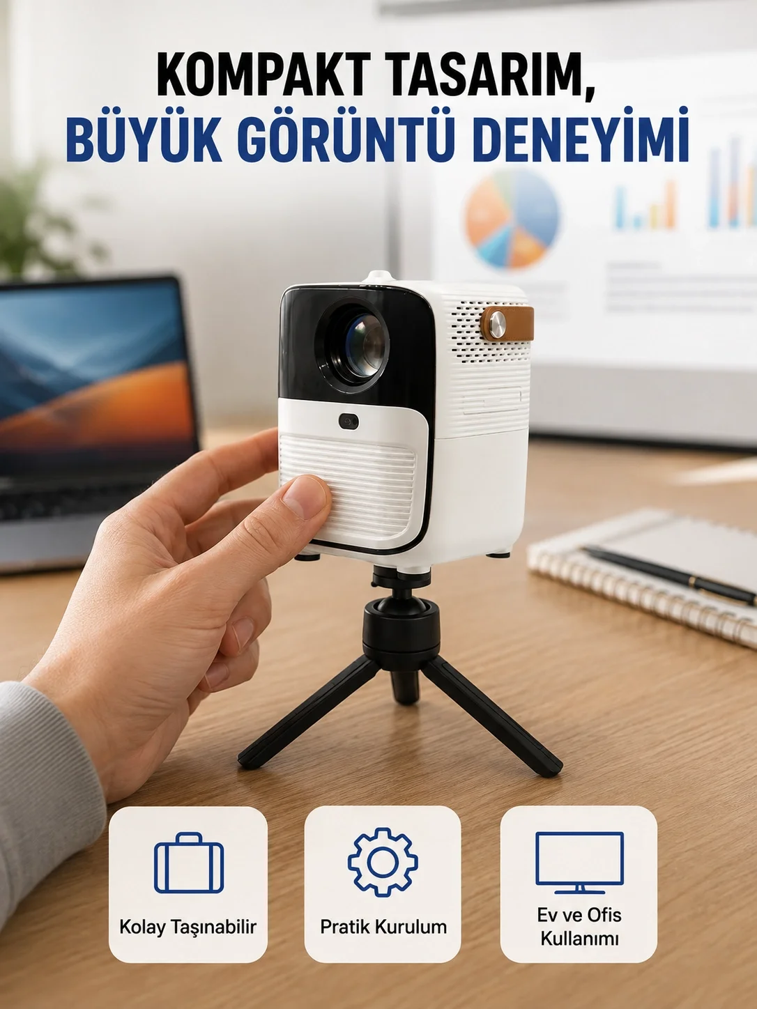 Android Sistemli Mini Projektör – Uygulama Destekli Akıllı Kullanım Yeni Nesil