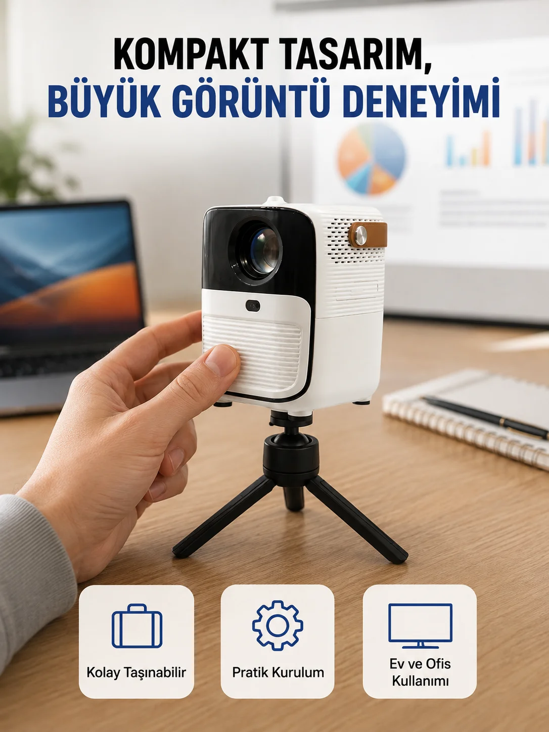 Android Sistemli Mini Projektör – Uygulama Destekli Akıllı Kullanım Yeni Nesil