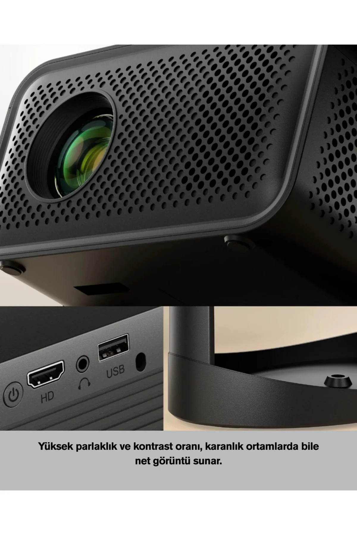 Android TV 11 İşletim Sistemli Elektrikli Odaklama Projektör - Li