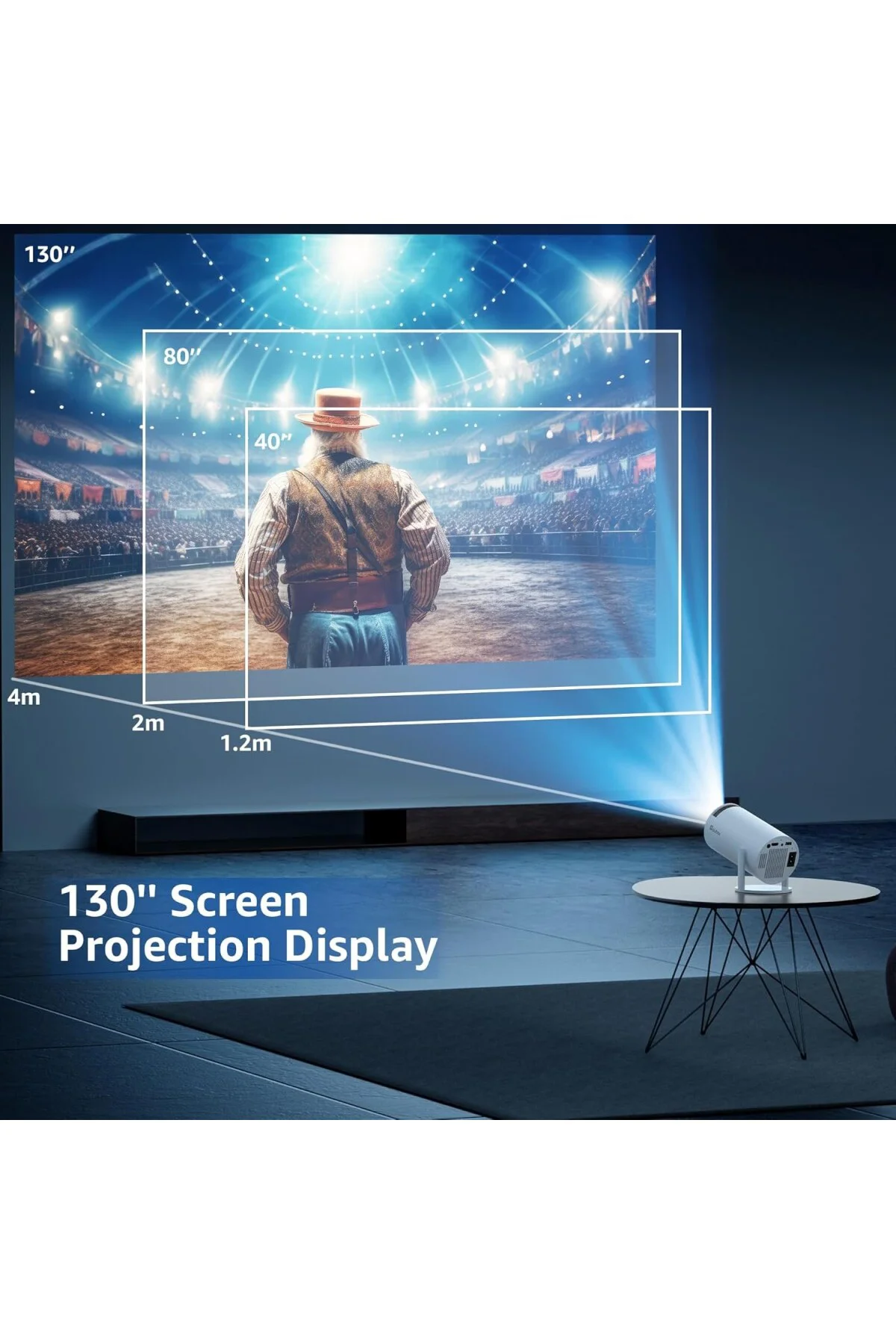 Android TV 11.0 ile Akıllı Projektör, 5G WiFi ve Bluetooth ile 1080P Taşınabilir Proj