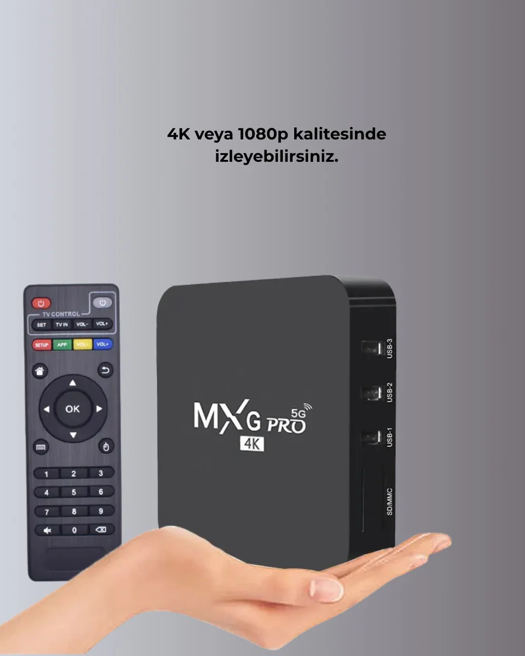 Android Tv Box 4k 2gb Ram 16gb Rom, Kablosuz Wi-fi Medya Oynatıcı