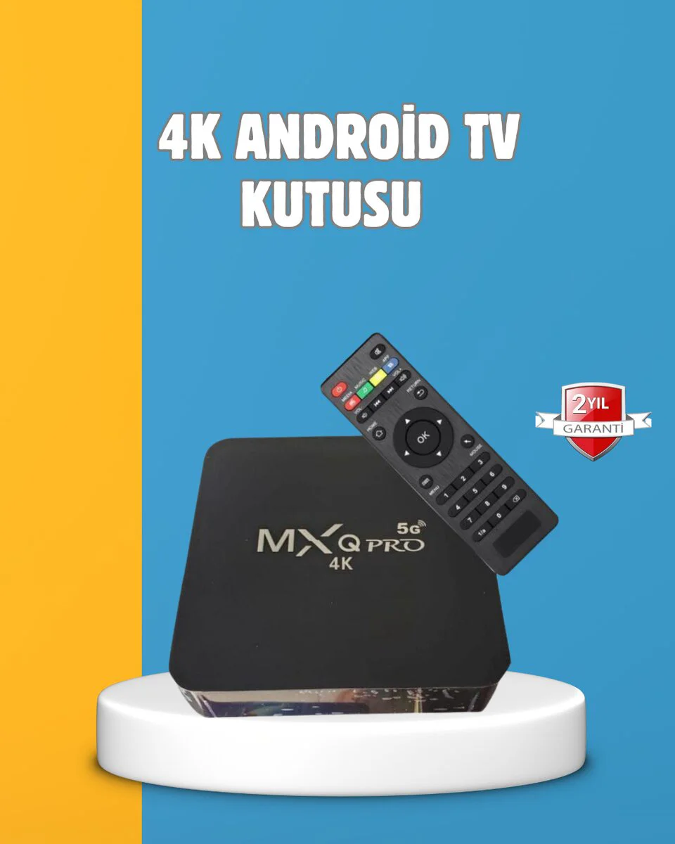 Android TV Box 4K 2GB RAM 16GB ROM Kablosuz Wi-Fi Medya Oynatıcı – Netflix & YouTube Uyumlu