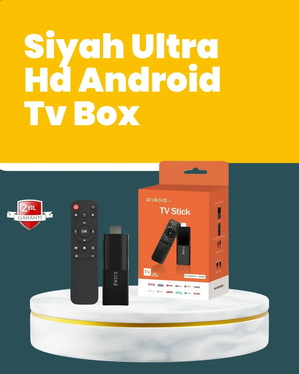 Android TV Stick WiFi ve Bluetooth Bağlantılı