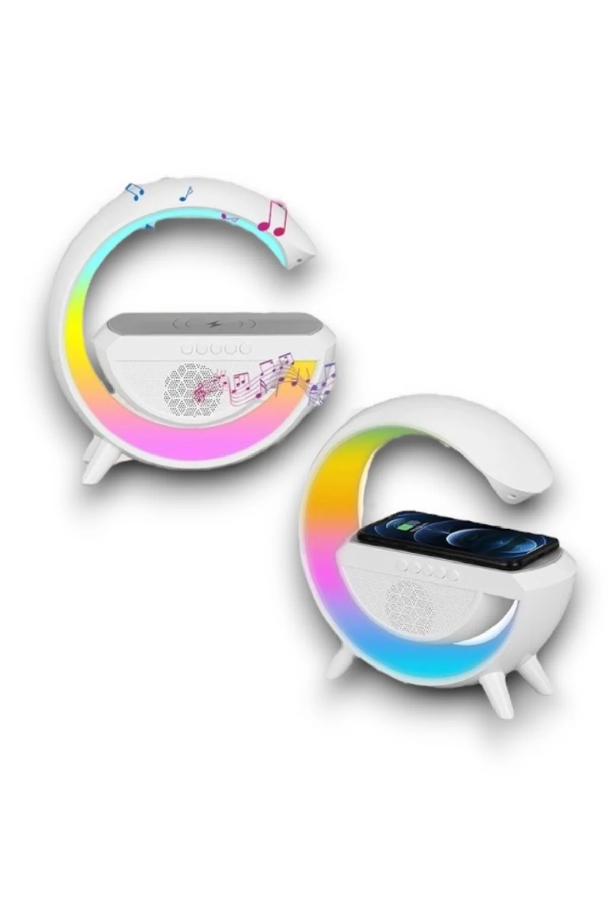 Android Uyumlu Akıllı Bluetooth Hoparlör Kablosuz Şarj Cihazı Standı