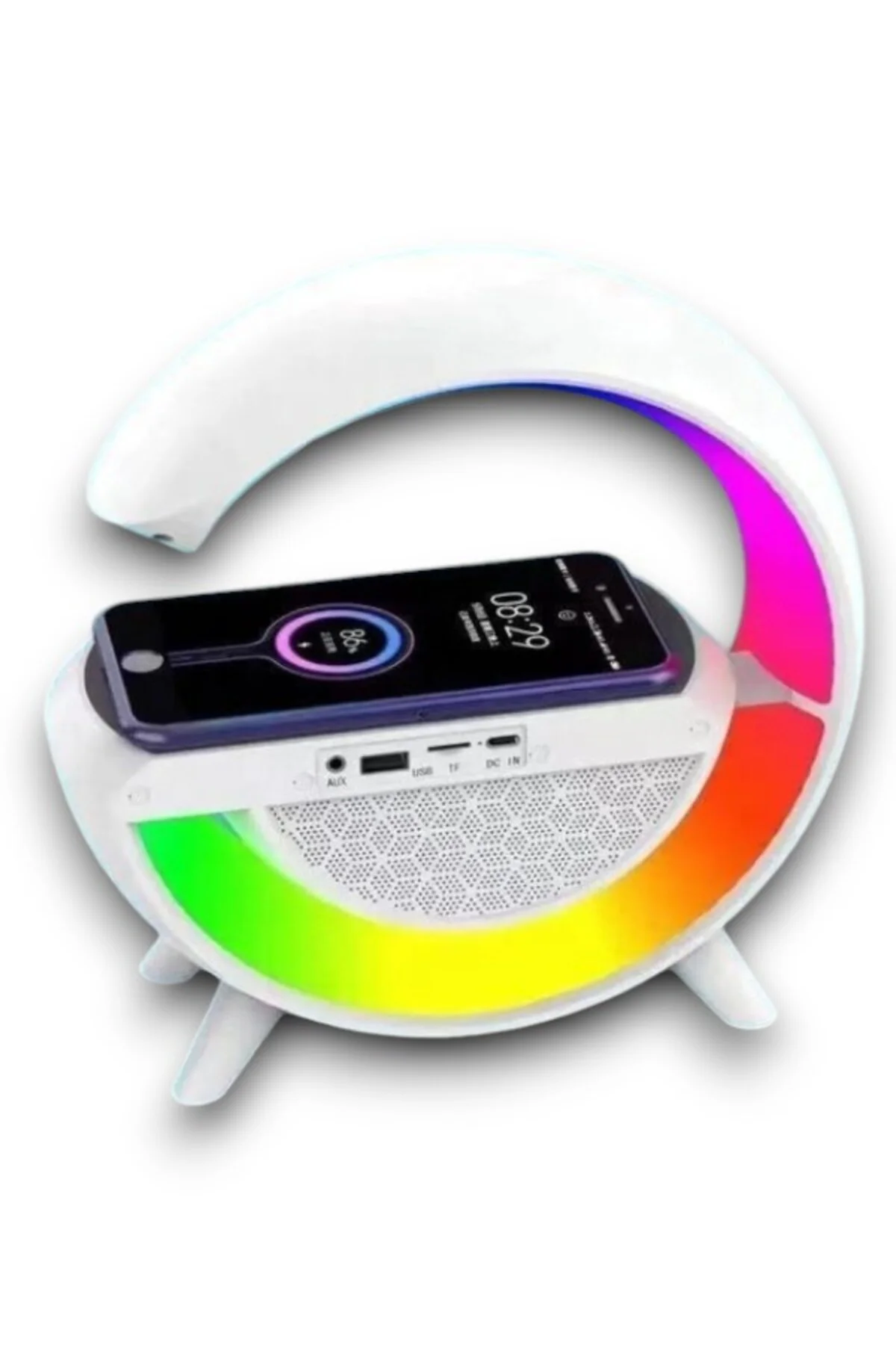 Android Uyumlu Akıllı Bluetooth Hoparlör Kablosuz Şarj Cihazı Standı