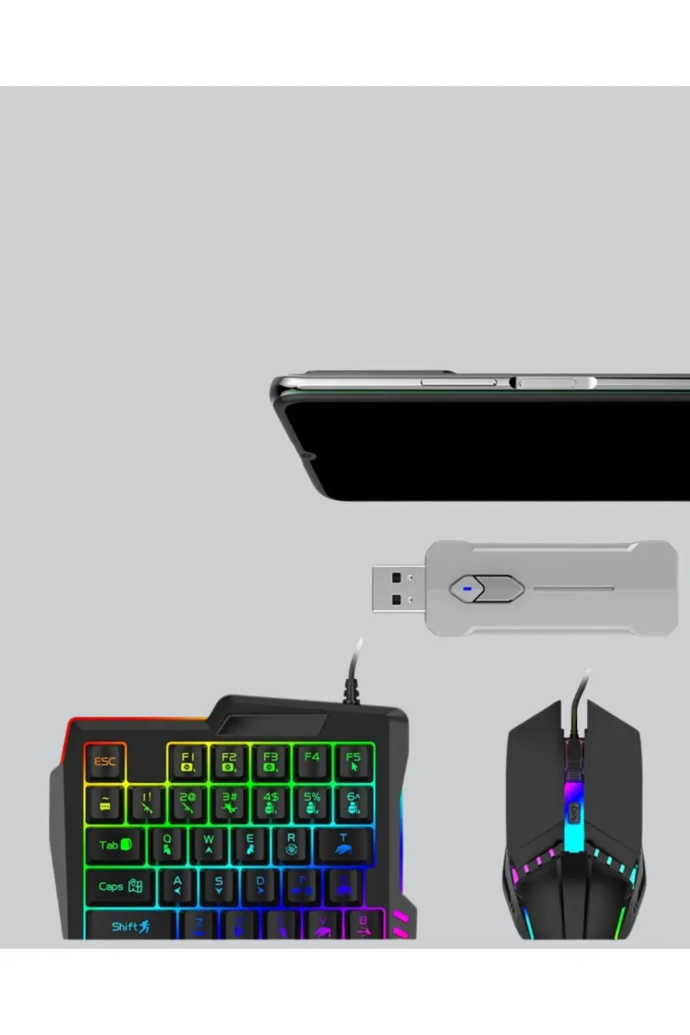 Android Uyumlu Oyun Klavye Mouse Seti | Taşınabilir & Dayanıklı