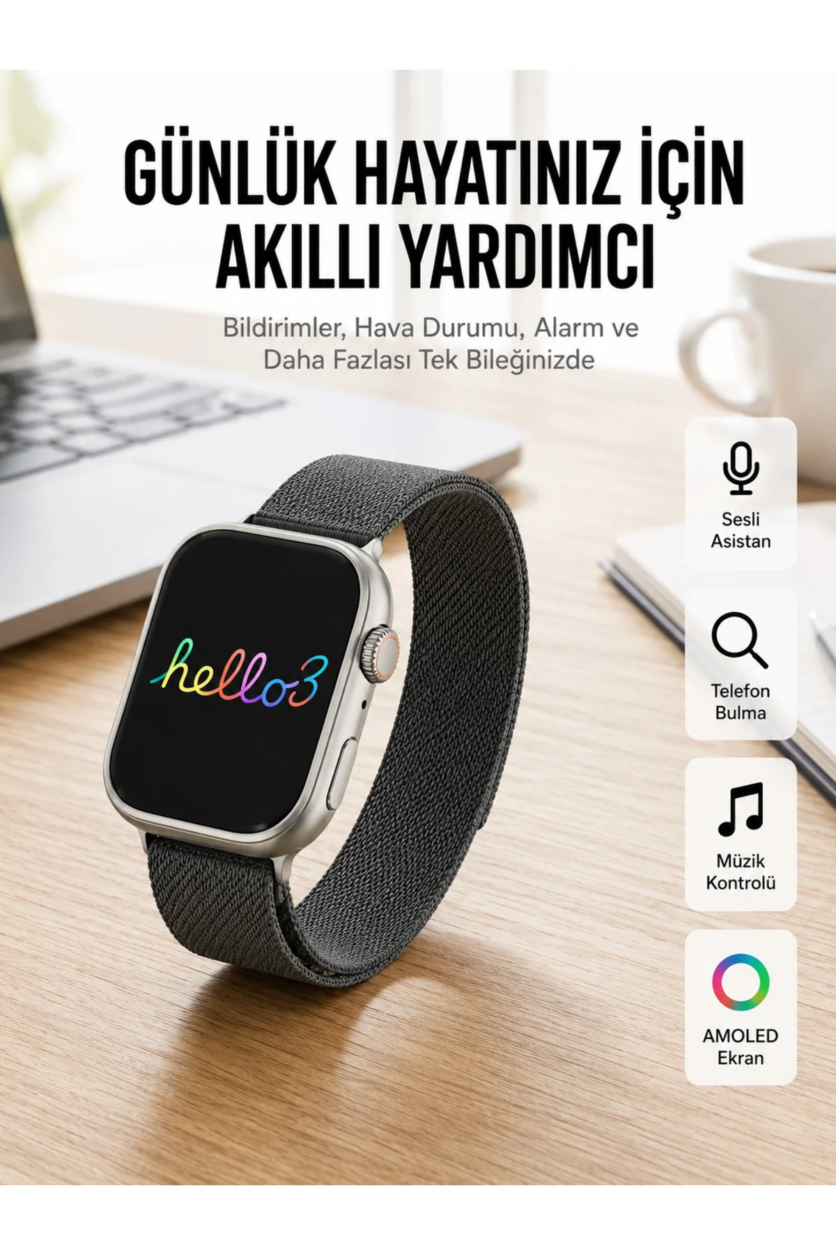 Android ve İOS Uyumlu Uyku ve Sağlık Takibi Yapabilen 3 Kordonlu Akıllı Saat Android ve İOS Uyumlu Uyku ve Sağlık Takibi Yapabilen 3 Kordonlu Akıllı Saat