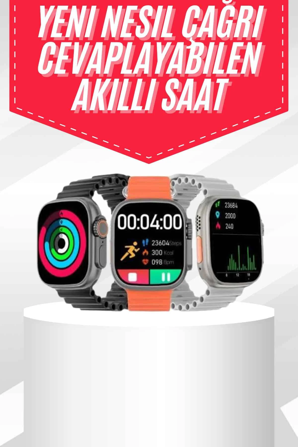 Android ve İOS Uyumlu Uyku ve Sağlık Takibi Yapabilen 3 Kordonlu 