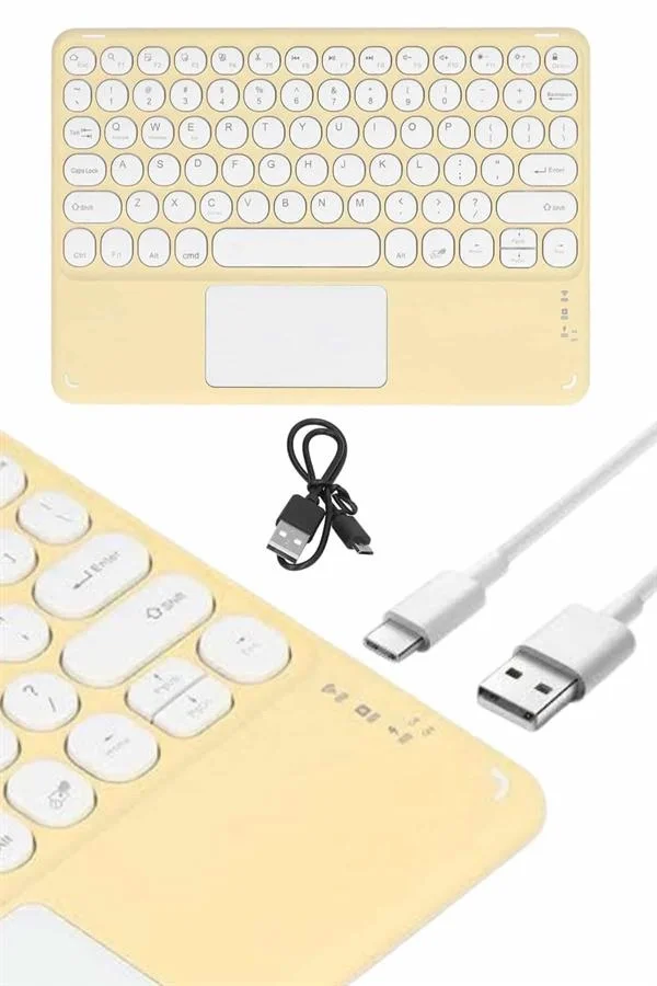 Android ve İOS Uyumlu Bluetooth Klavye Touchpad Slim Kablosuz Wifi Q Klavye