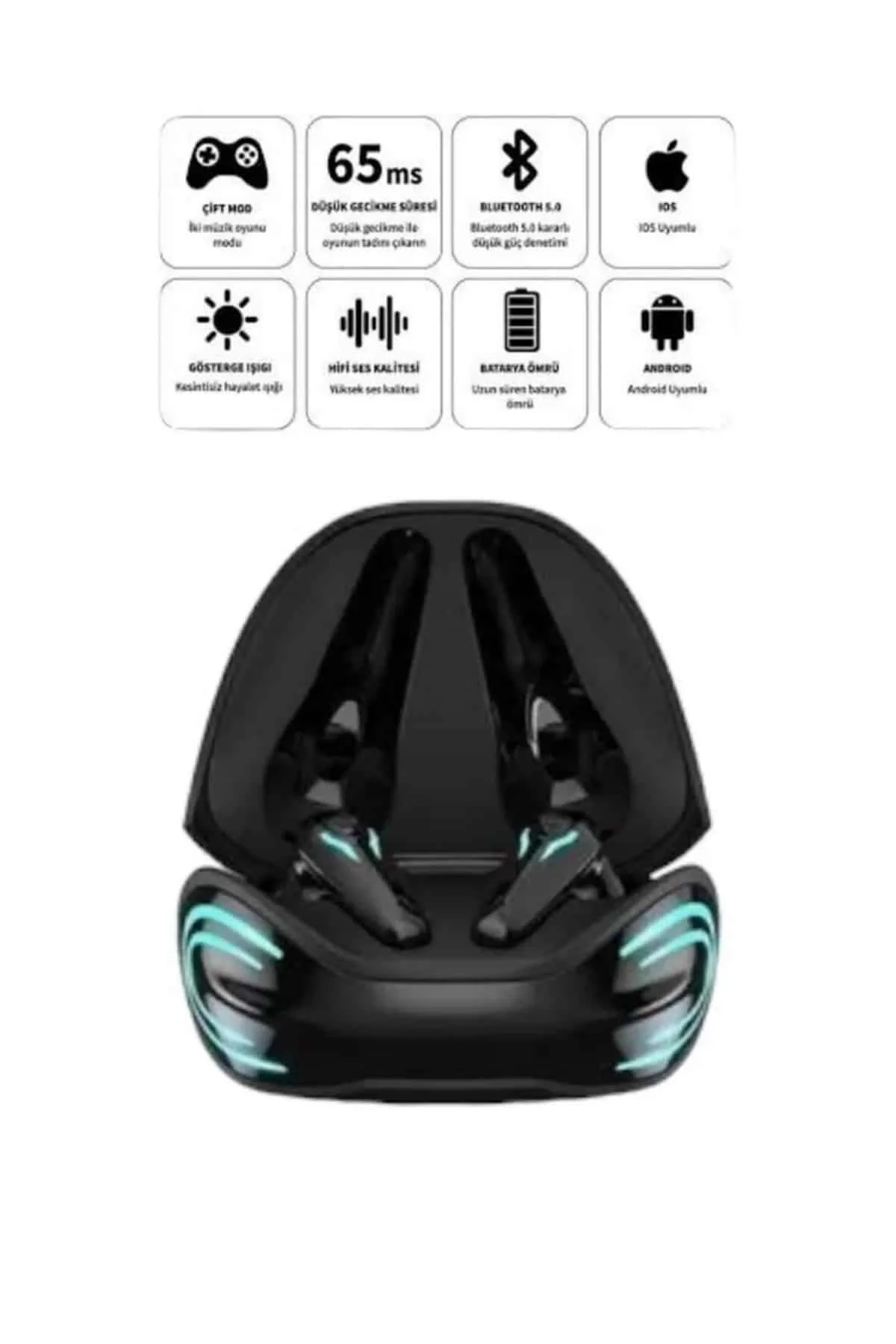 Android ve İOS Uyumlu Bluetooth Kulaklık Gaming Kulaklık Mini