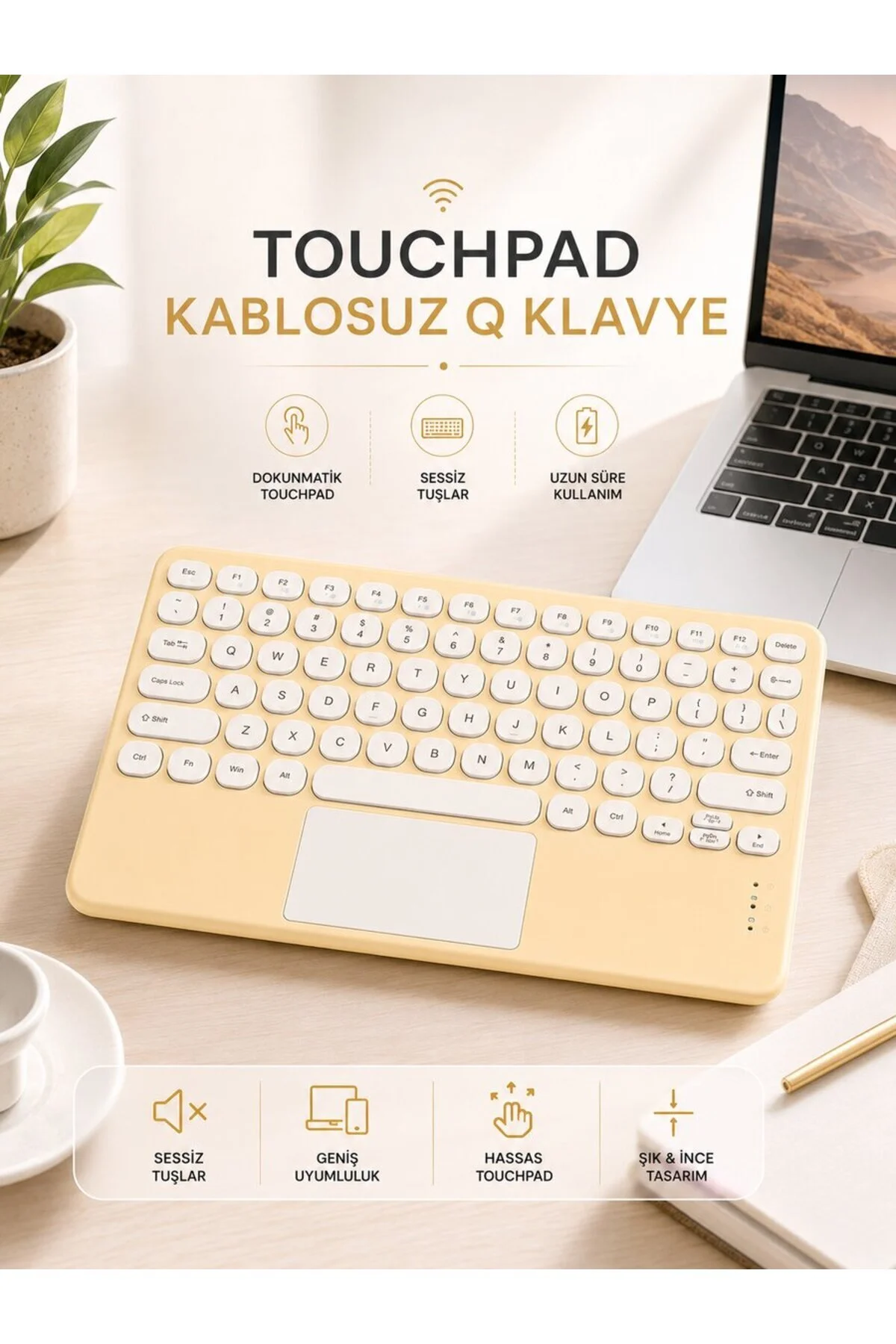 Android ve İOS Uyumlu Bluetooth Klavye Touchpad Slim Kablosuz Wifi Q Klavye - NNNNNN3268-1842 Android ve İOS Uyumlu Bluetooth Klavye Touchpad Slim Kablosuz Wifi Q Klavye - NNNNNN3268-1842