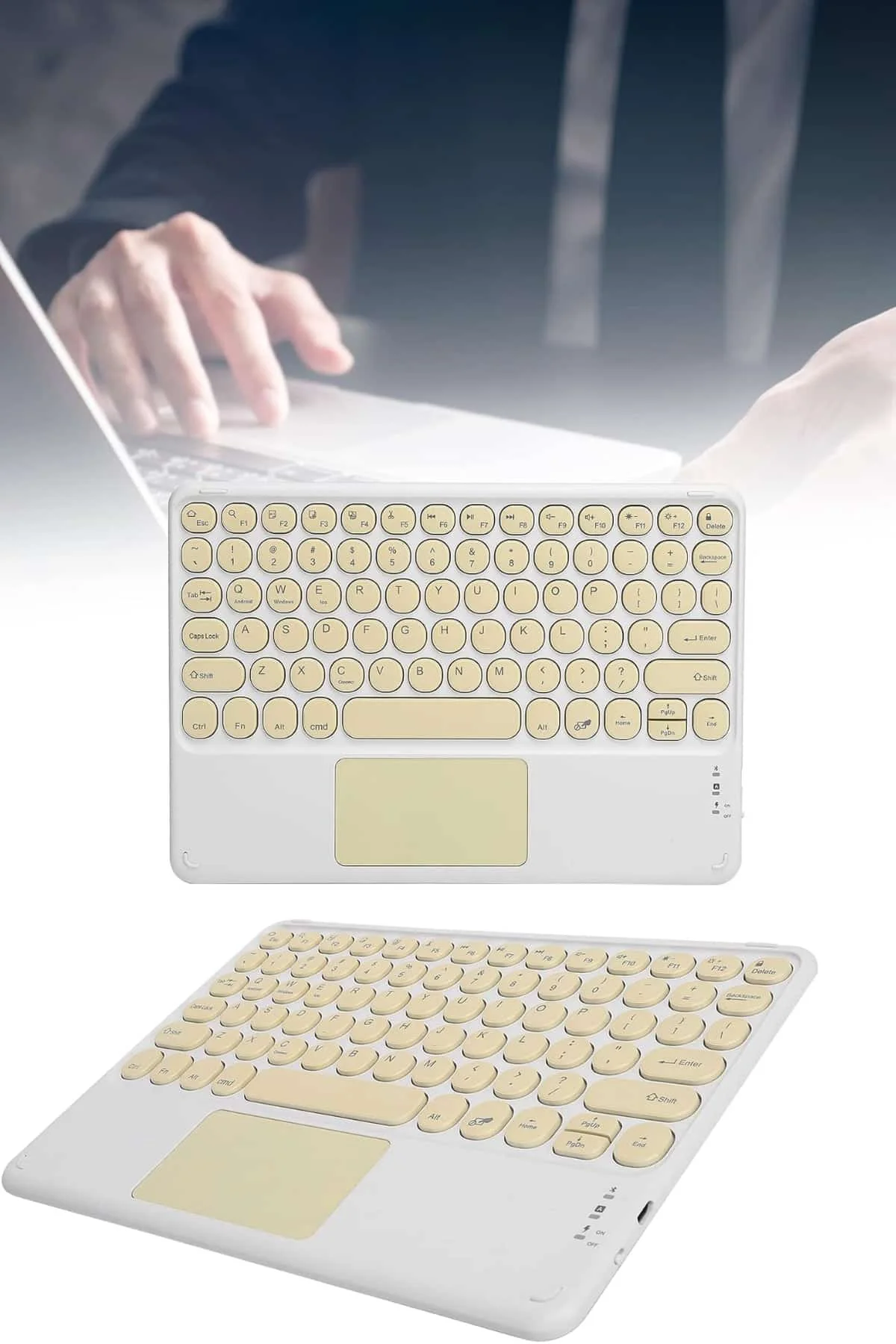 Android ve İOS Uyumlu Bluetooth Klavye Touchpad Slim Kablosuz Wif