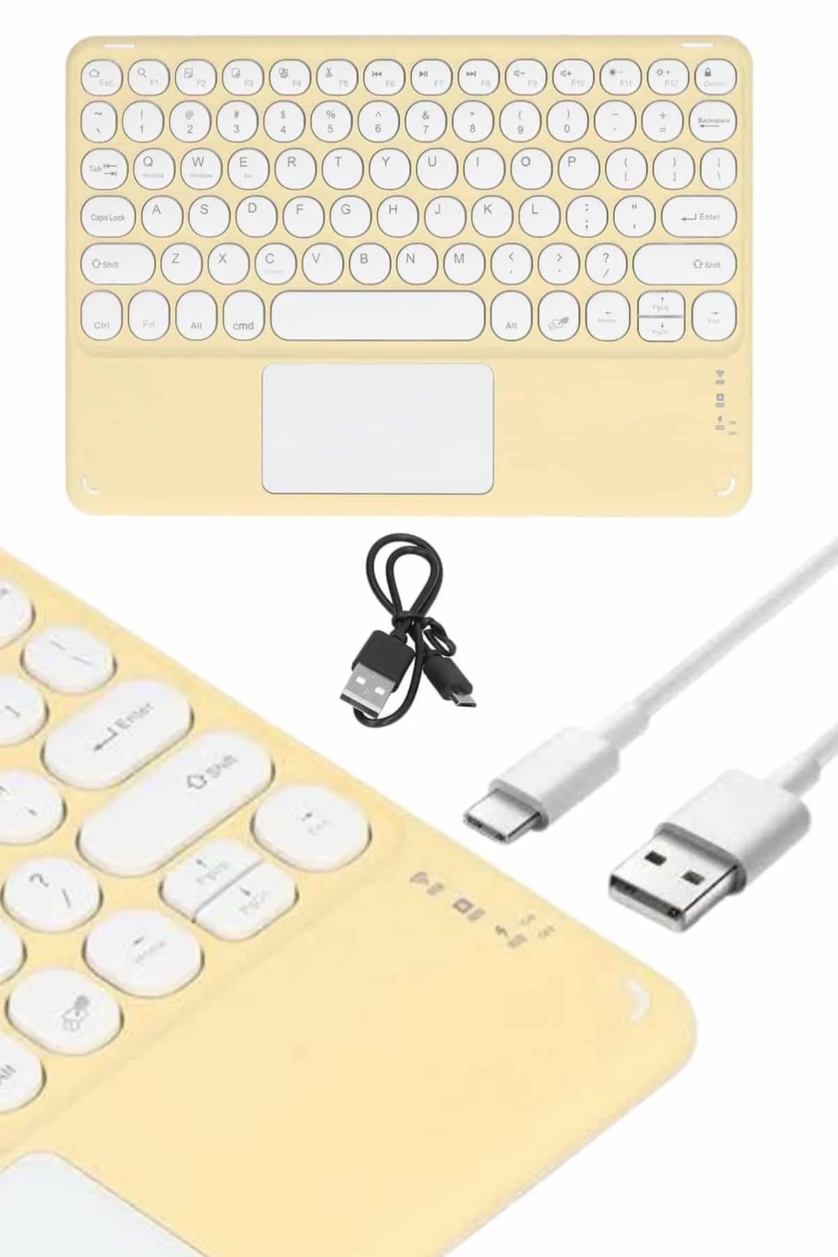 Android ve İOS Uyumlu Bluetooth Klavye Touchpad Slim Kablosuz Wif