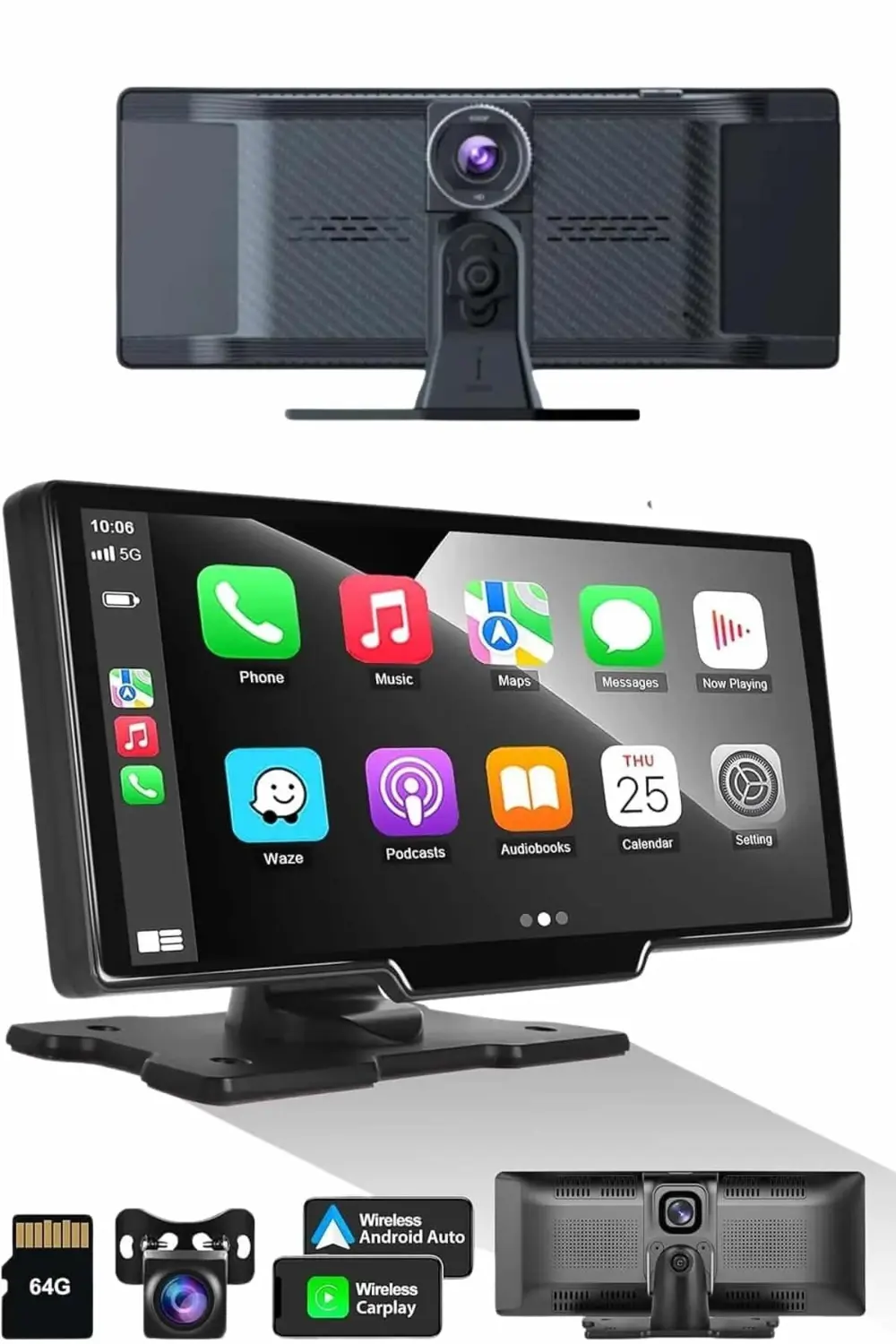 Android ve İOS Uyumlu Ön Arka Çift Kameralı Araç Ekranı Dokunmati