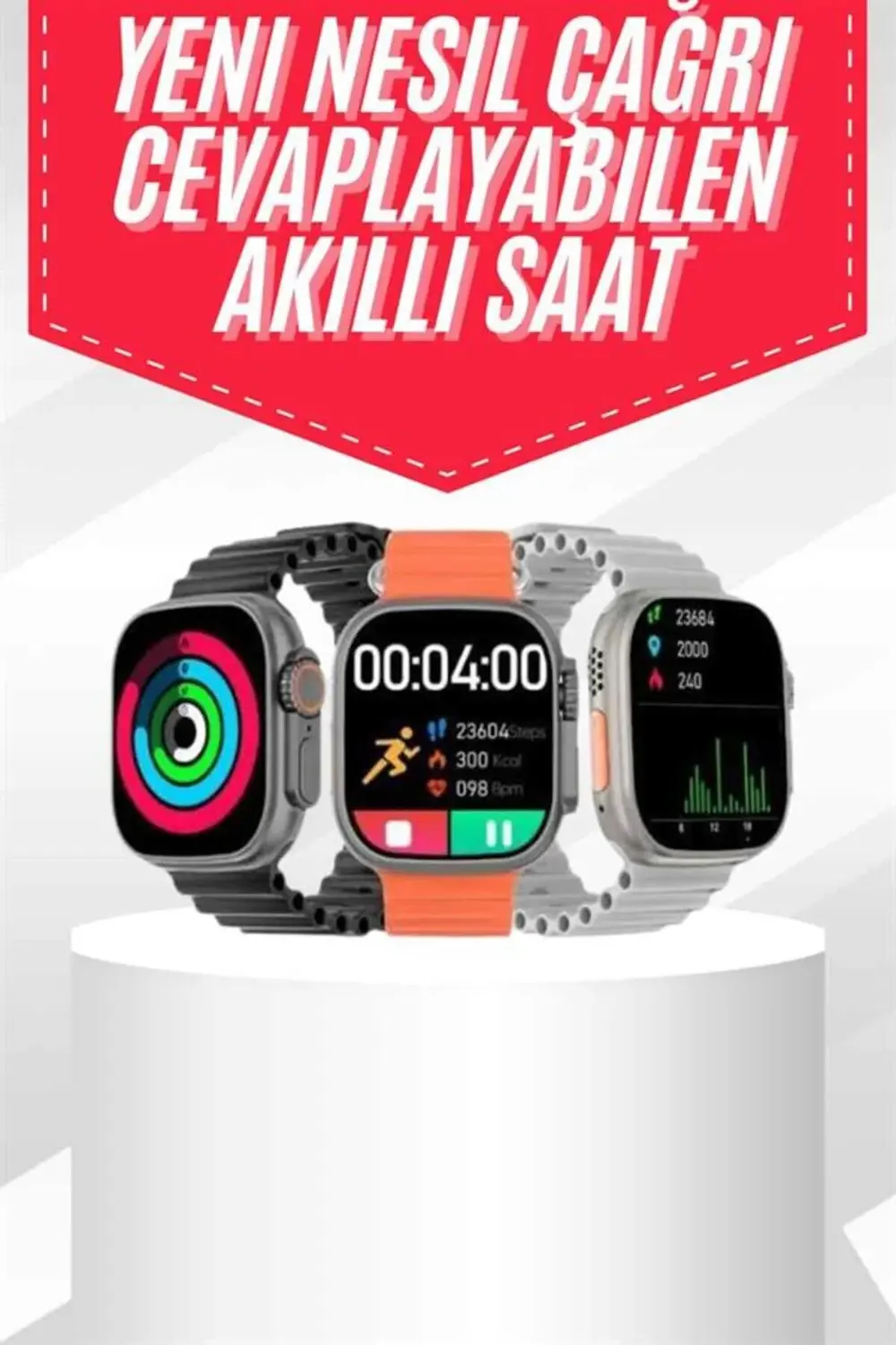 Android ve İOS Uyumlu Uyku ve Sağlık Takibi Yapabilen 3 Kordonlu