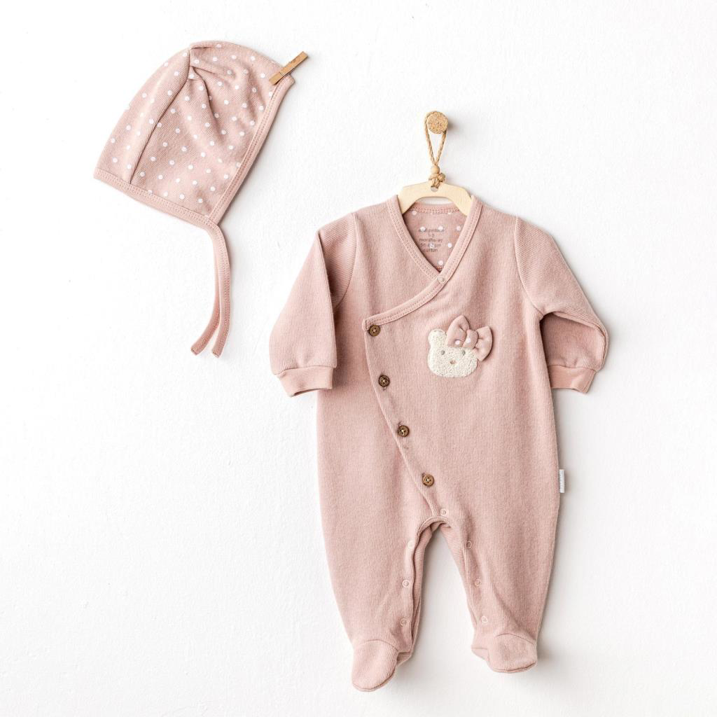 Andywawa AC25113 Cute Bear Bebek Tulum Takım Rose Andywawa AC25113 Cute Bear Bebek Tulum Takım Rose