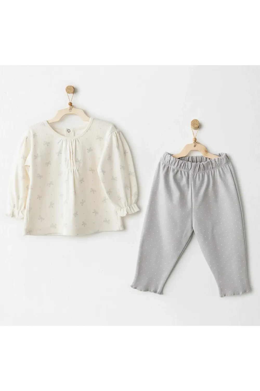Andywawa Ac26253 Baby Bow Bliss 2'li Takım Ekru