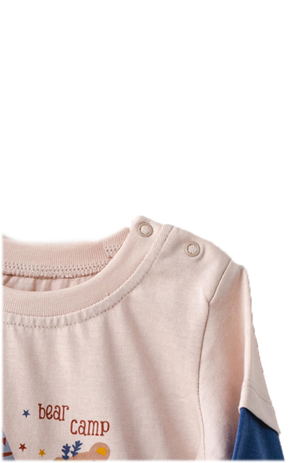 Andywawa  Bear Camp Erkek Bebek Mavi Tshirt Ac21081