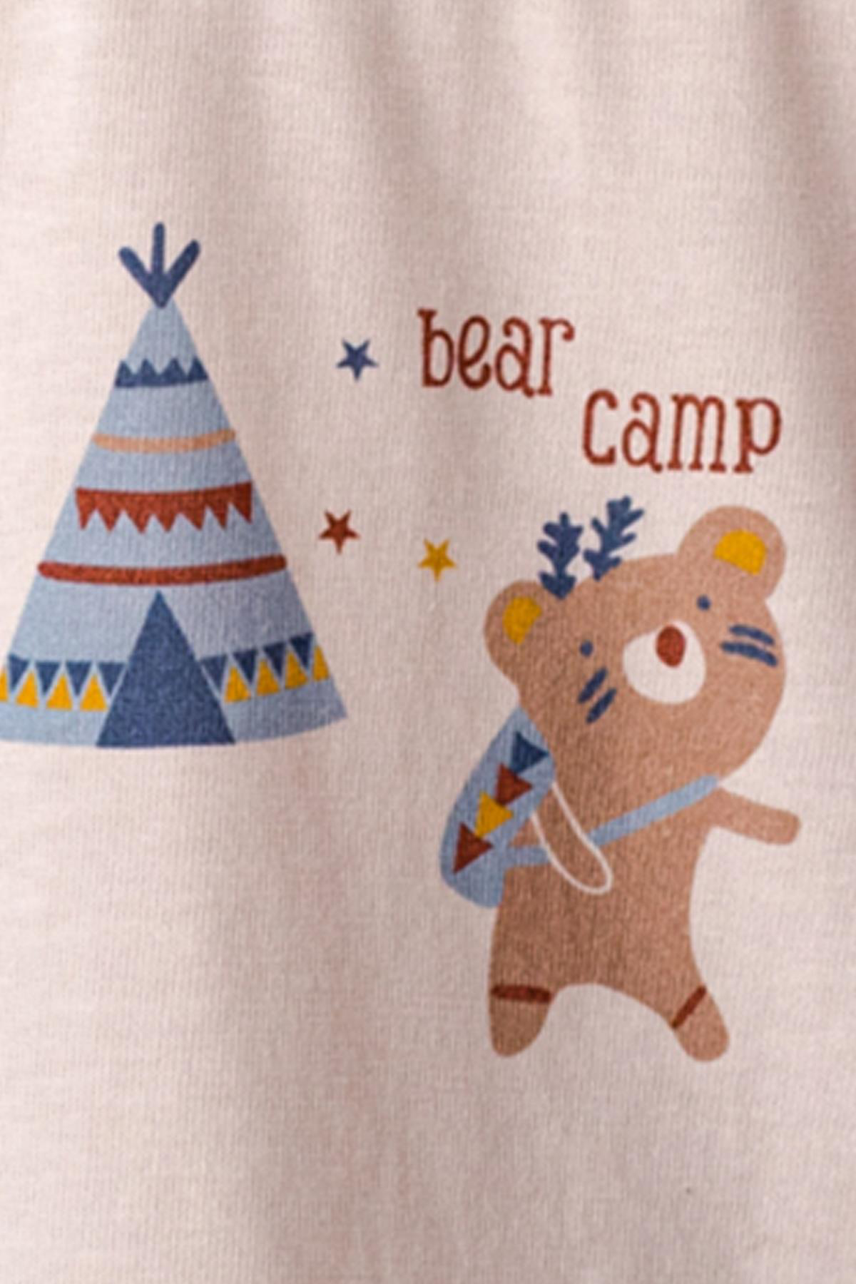 Andywawa  Bear Camp Erkek Bebek Mavi Tshirt Ac21081