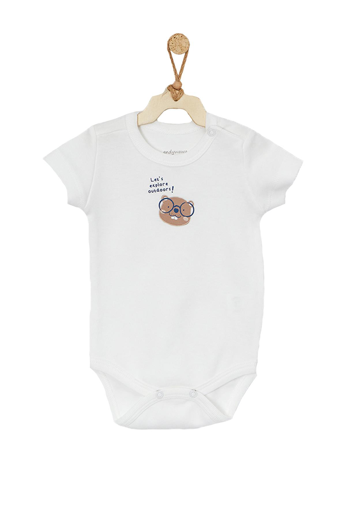 Andywawa  Erkek Bebek Gri 3Lü Tulum Takimi Romper Set Ac22137r